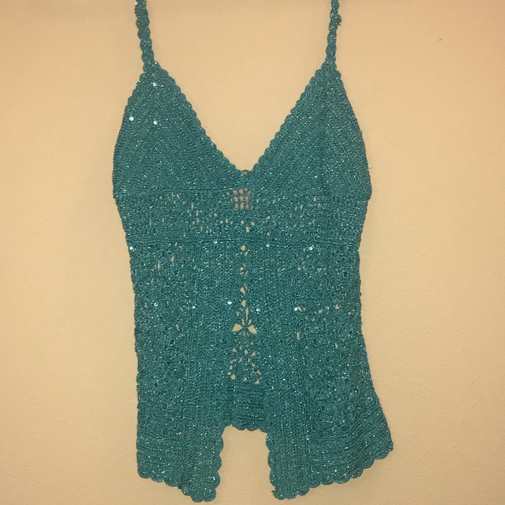 Sequin crochet tank